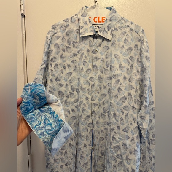 Bugatchi Uomo Men’s XL Shaped Fit ‘Feathers’ LA Dress Shirt - Picture 3 of 12